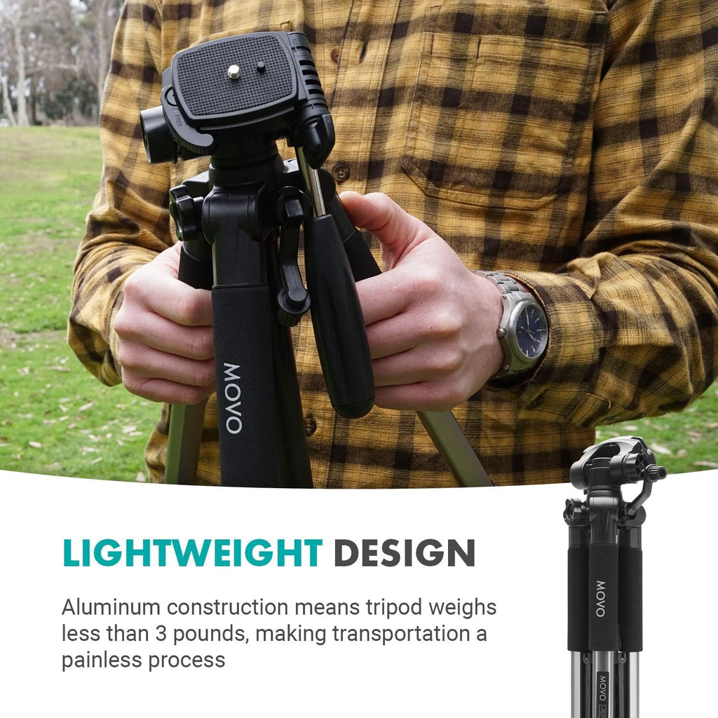 Vlog Kit with Adjustable Mobile Phone Holder and Camera Tripod, 57 Lightweight Tripod, Pack of 2 D45381