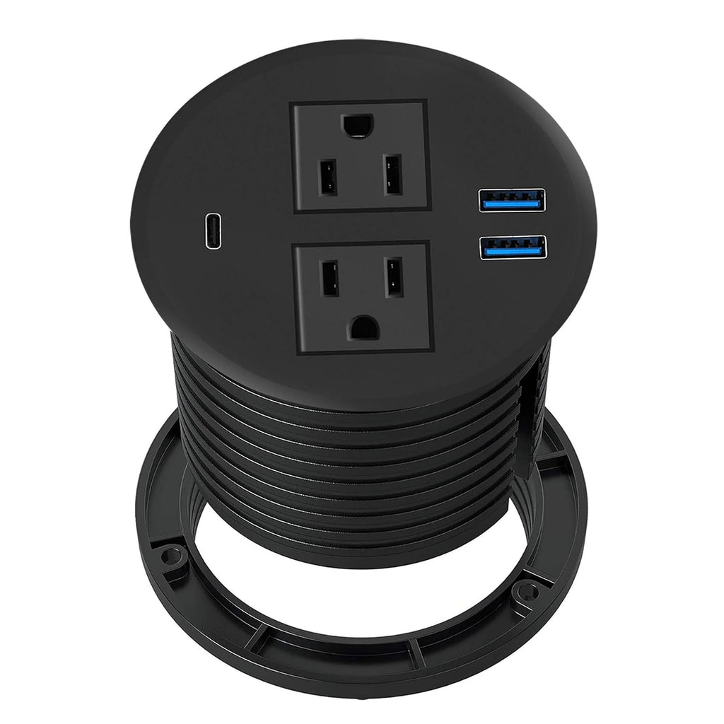 Desktop Power Grommet with USB C and 2 AC Plugs, Pack of 2 N942537