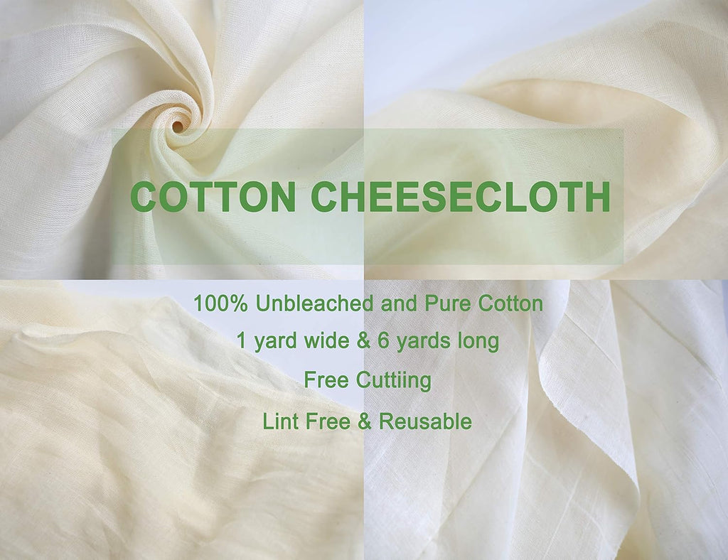 100% Cotton Unbleached Fine Cheesecloth, 54 Sq Feet, Pack of 2 F172943