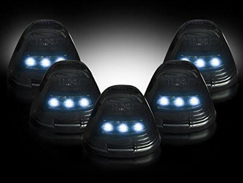 5-piece Smoked Lens White LED Cab Light Kit with Wiring Hardware R89601