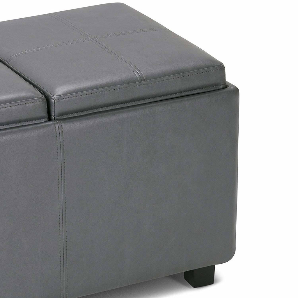 Stone Grey Storage Ottoman N8750