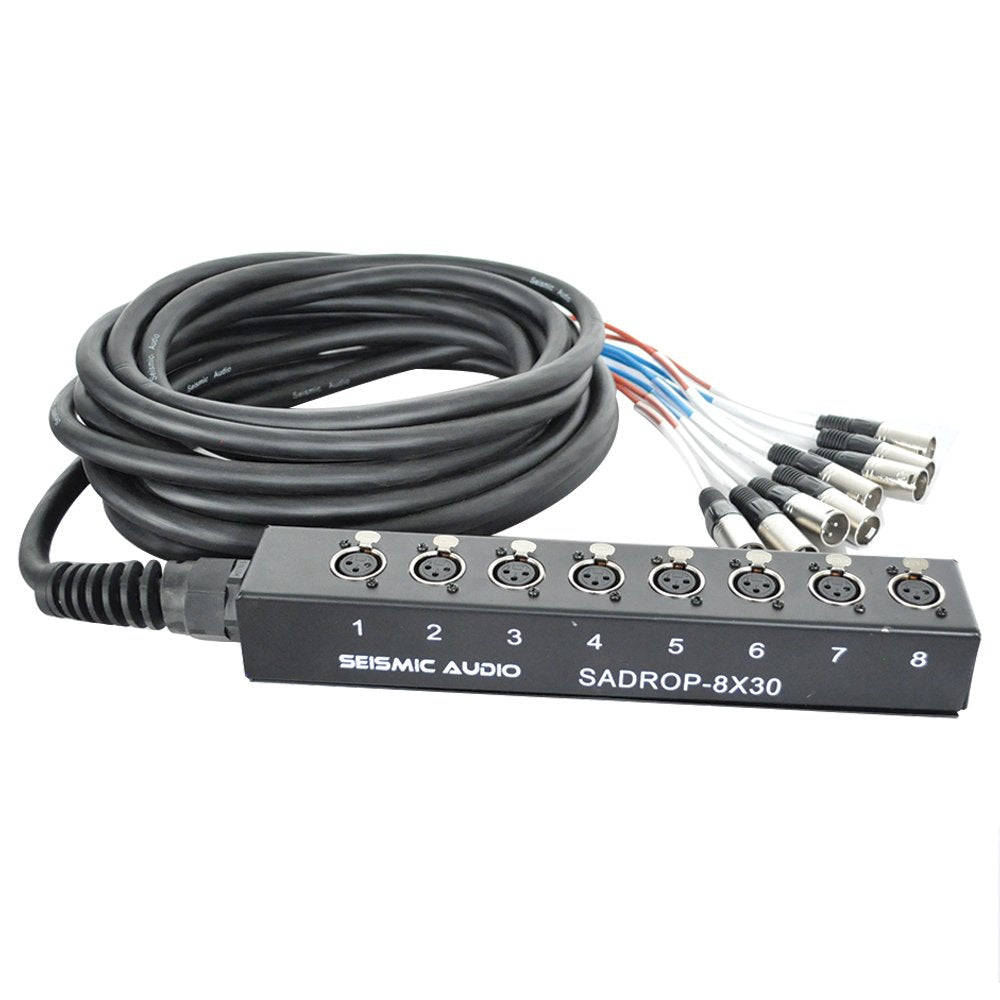 8 Channel 30-Feet Pro Audio Drop Snake Cable Z11199