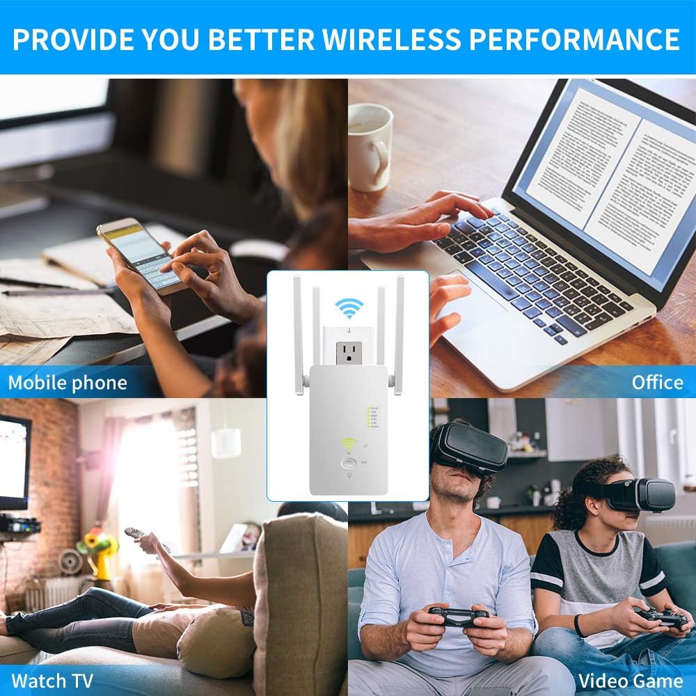 WiFi Extender Wireless Signal Booster 1200Mbps Dual Band Pack of 2 K13788
