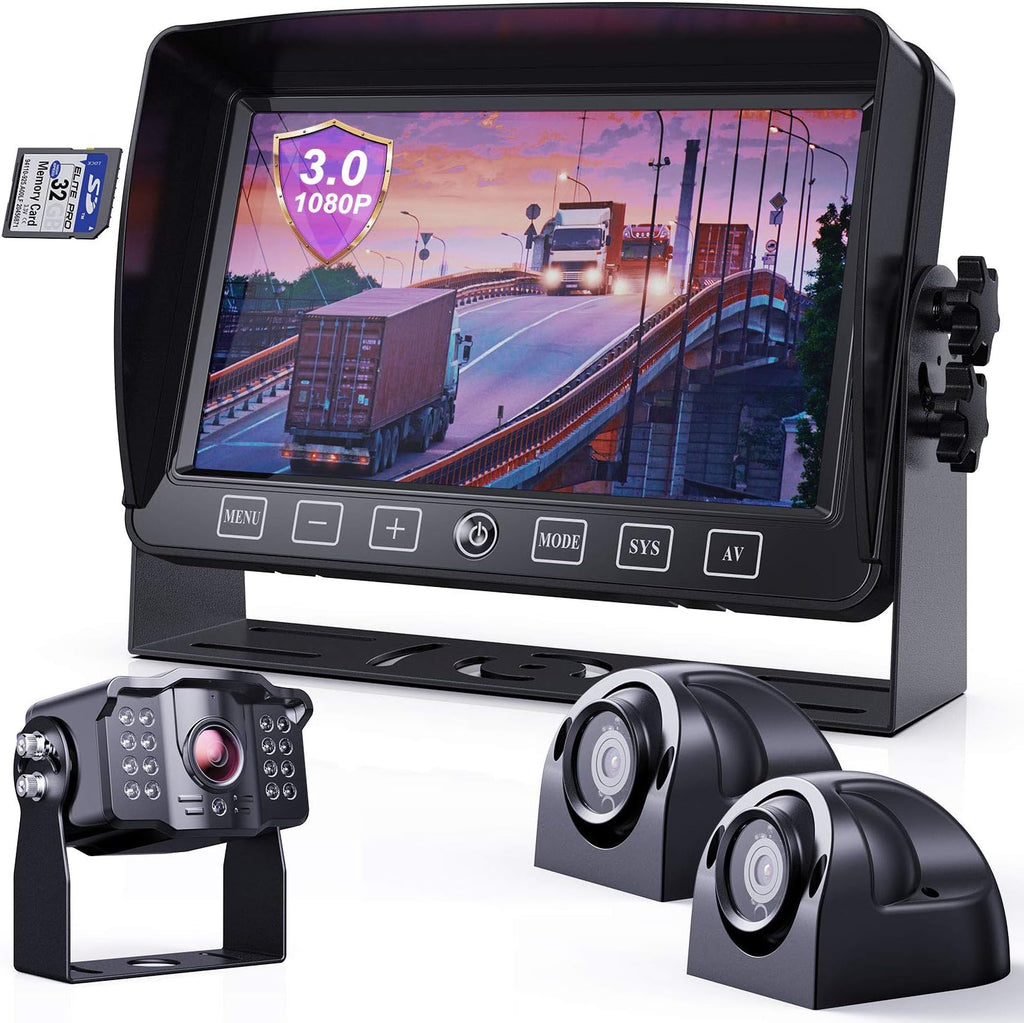 Backup Camera System with 7 Monitor Built-in DVR Waterproof Camera Kit W416263