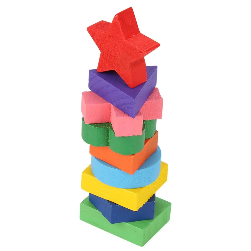 Wooden Geometry Shape Stacking Block Puzzle V49231