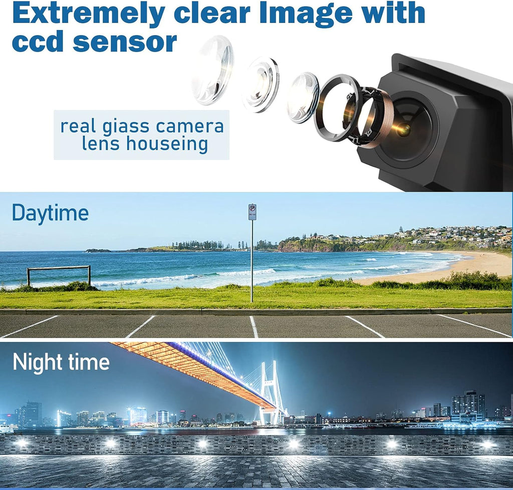 Spare Tire Rear View Backup Camera for Jeep Wrangler JK 2007-2018, Waterproof with Factory Radio RCA Adapter B248227