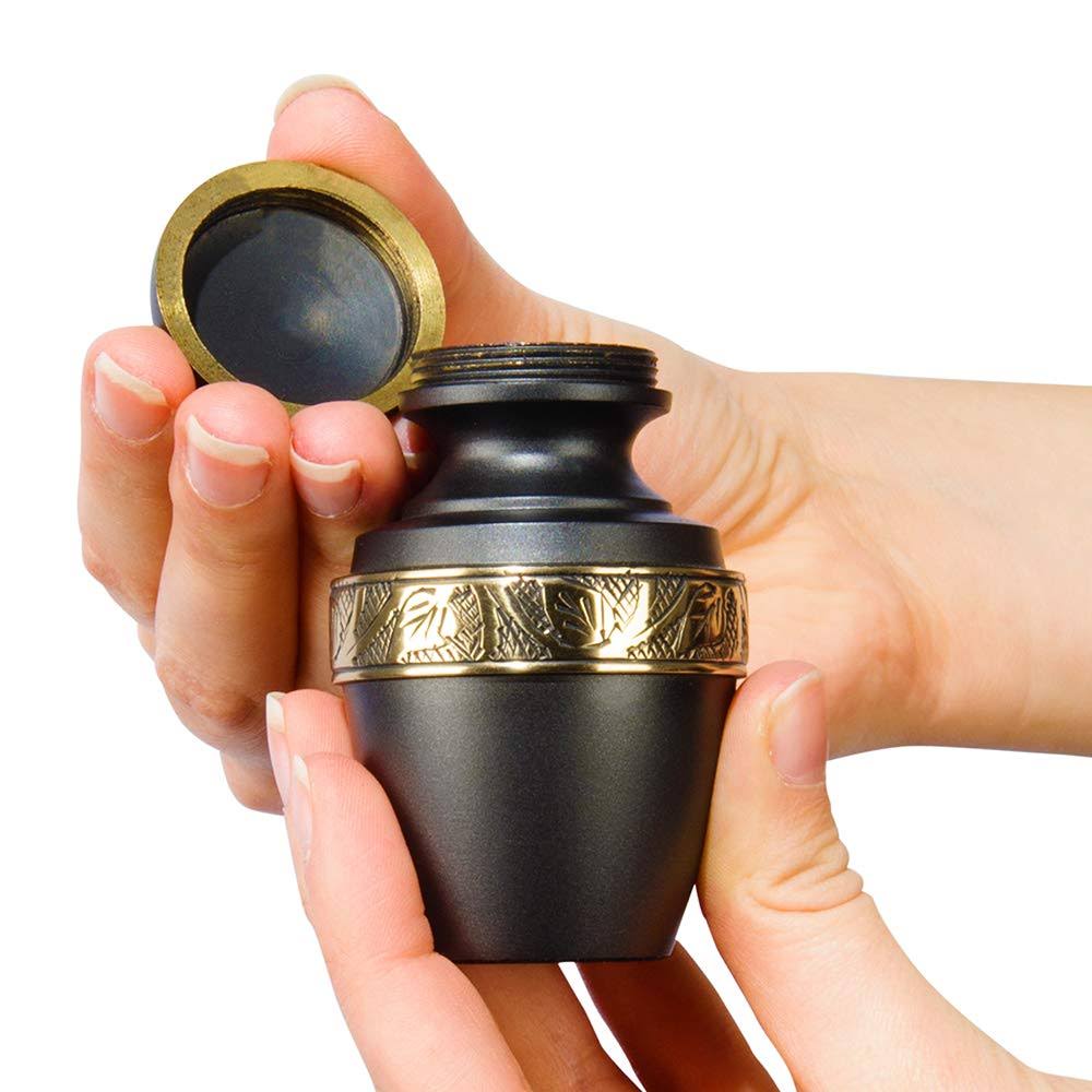 Set of 4 Black Small Keepsake Urn U840