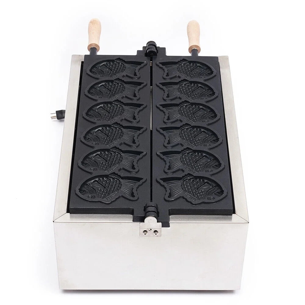 Nonstick Stainless Steel Fish Shape Waffle Iron Baker Machine Y9687