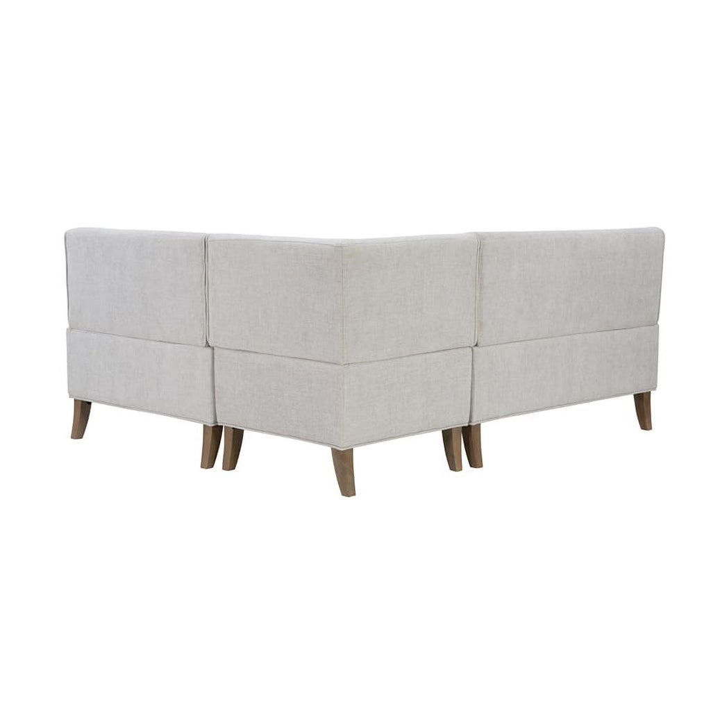 Light Gray Wooden Upholstered Corner Nook X7974