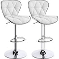 White PU Leather Swivel Bar Stool, Set of 2 Z8923