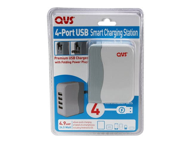 4-Port 4.5amp USB AC Charger with Folding Power Plug Z63657