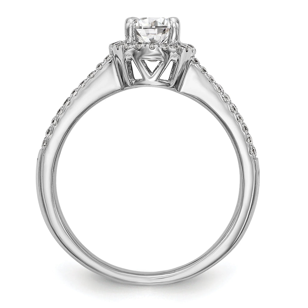 14K White Gold Oval Halo Engagement Ring B43976
