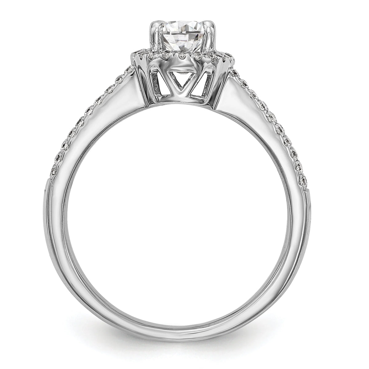 14K White Gold Oval Halo Engagement Ring B43976
