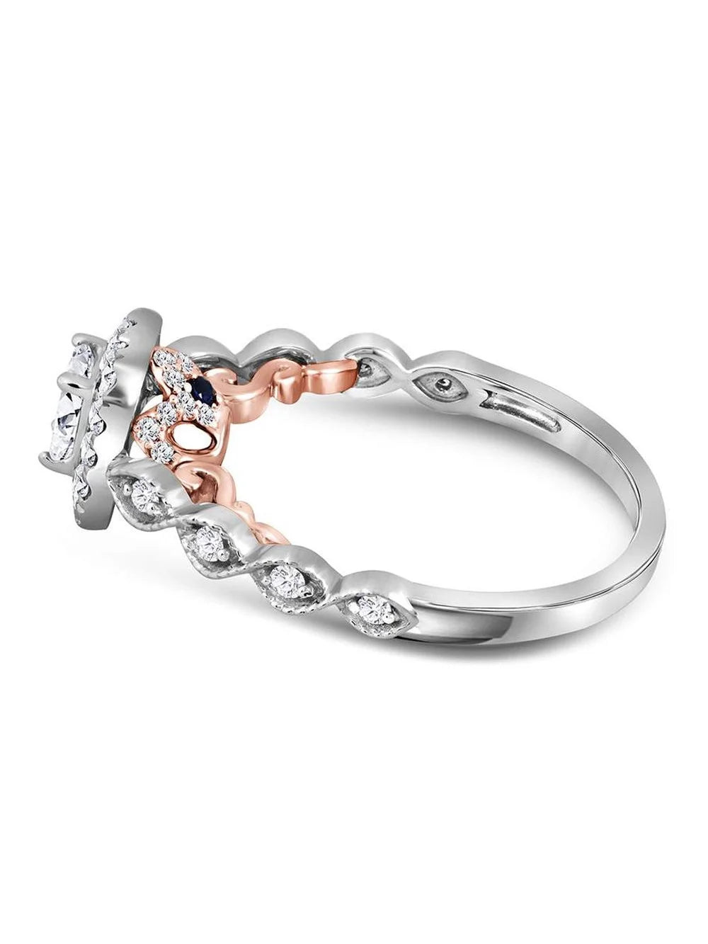 Emerald Cut Diamond Engagement Ring in 14K White Gold F485405