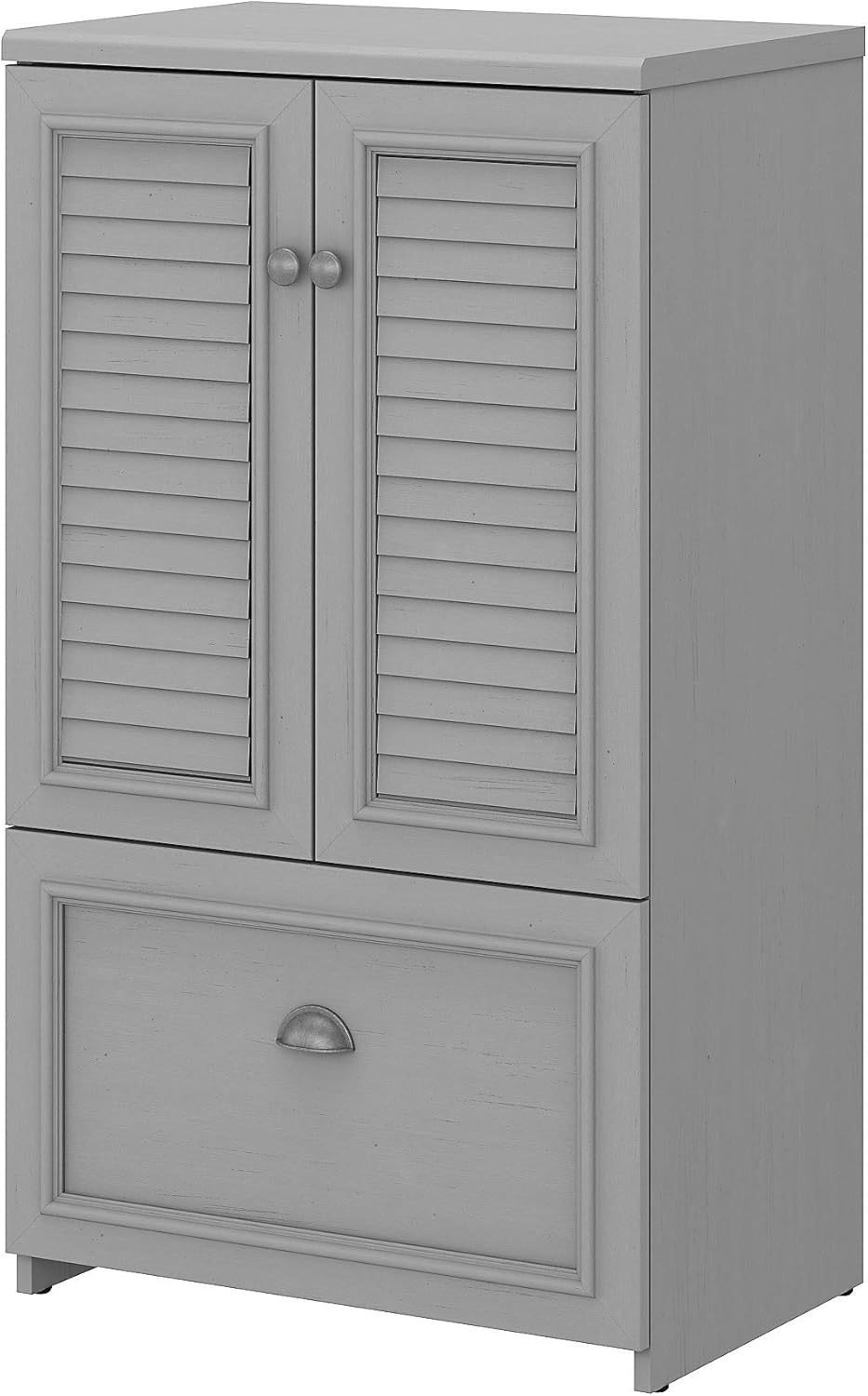 2 Door Storage Cabinet with File Drawer, Cape Cod Gray C45543