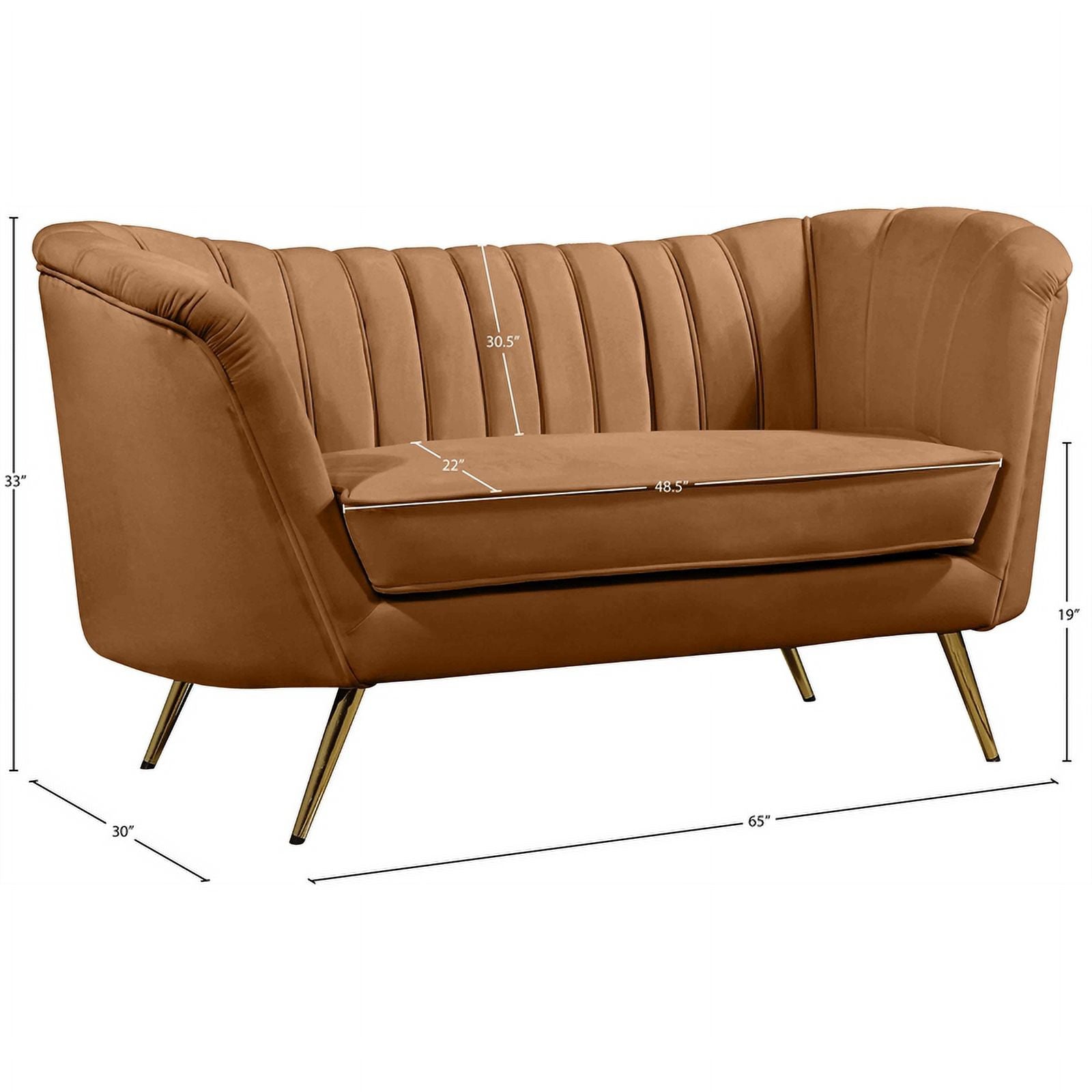 Saddle Velvet Loveseat D683478