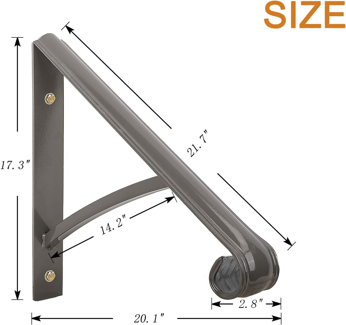 Black Metal Wrought Iron Handrail for Steps, Pack of 2 N94689