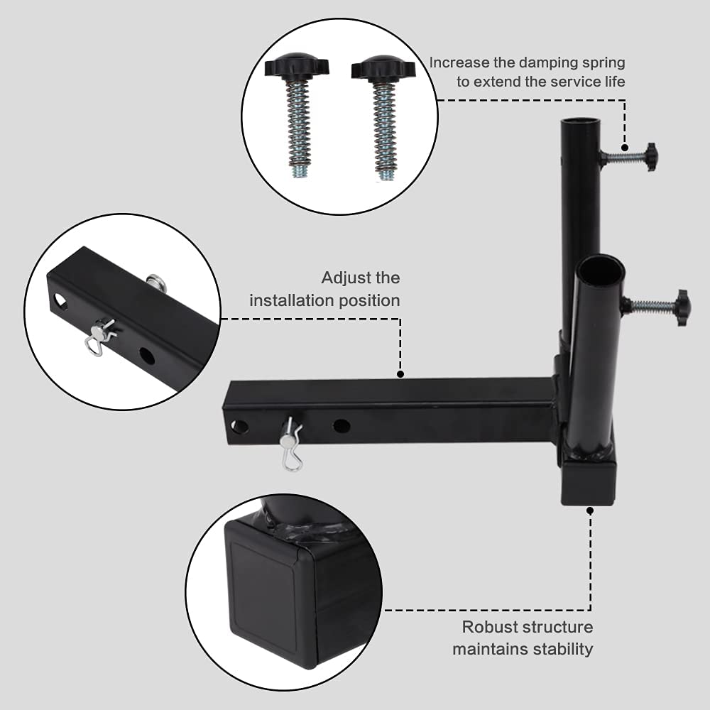 Hitch Mount Dual Flag Pole Holder for 2" Trailer Receiver S118700