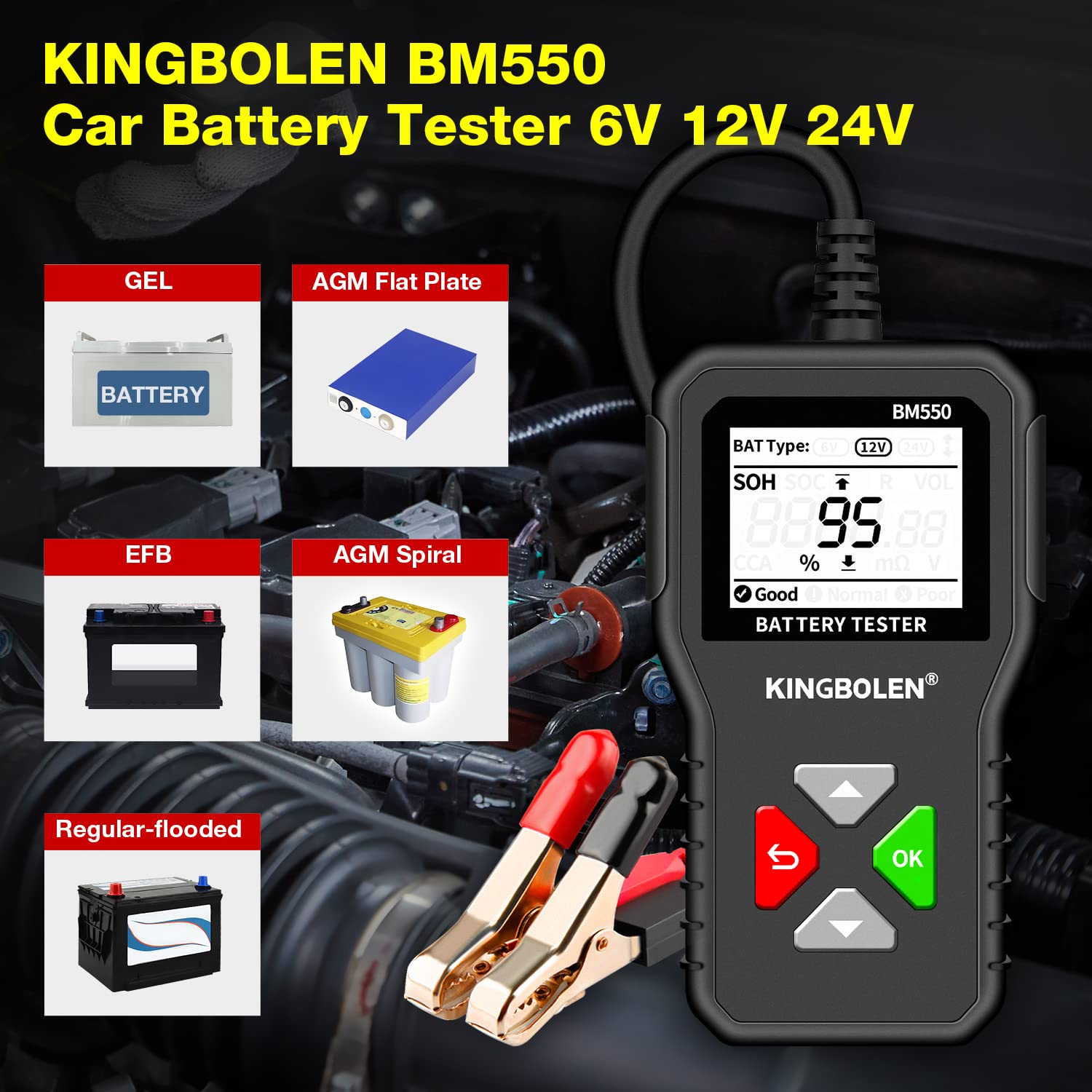 6V 12V 24V Car Battery Tester G238