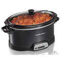 7-Quart Slow Cooker with Lid Latch Strap, Black S498