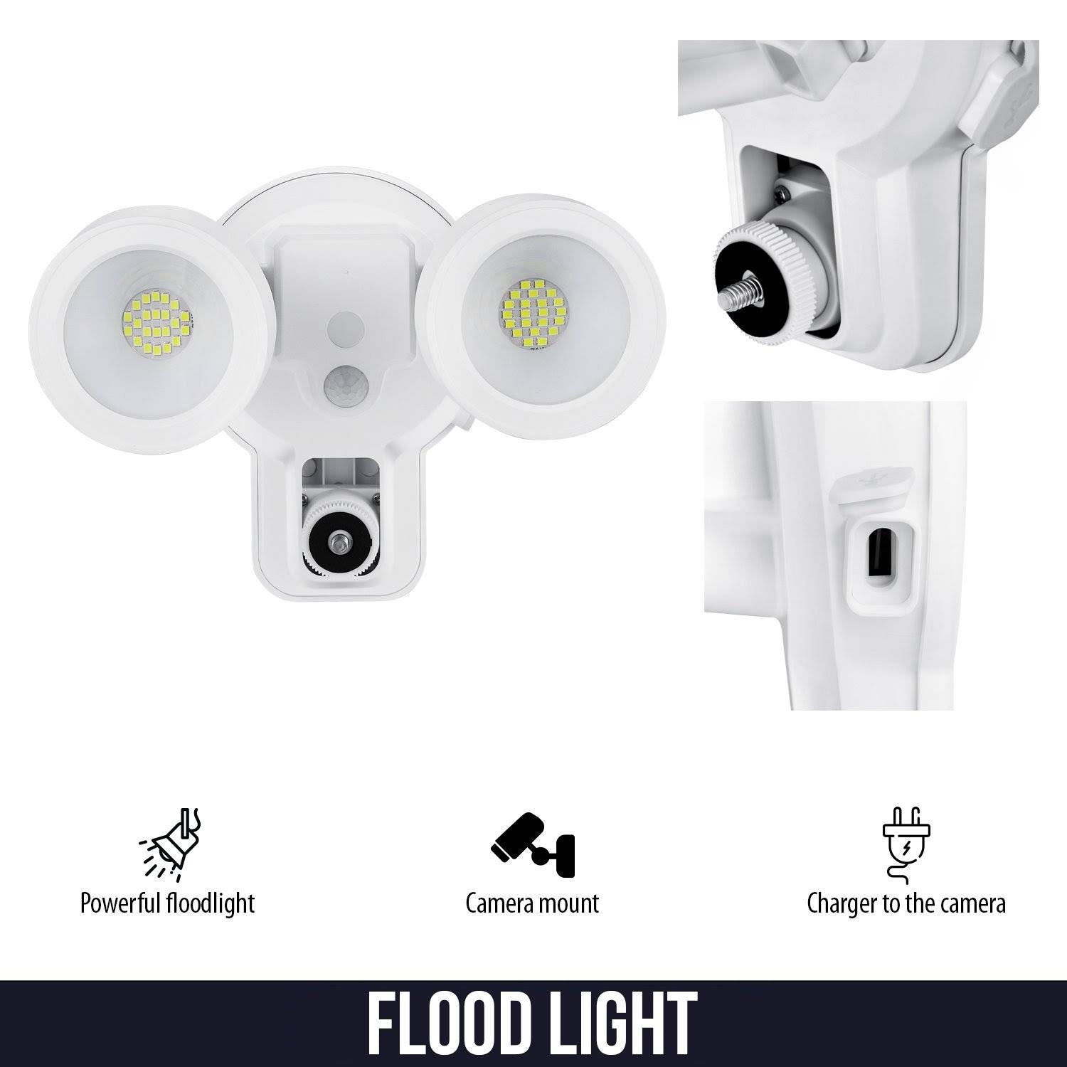 3-in-1 Floodlight, Charger and Mount for Wyze Cam Outdoor J379
