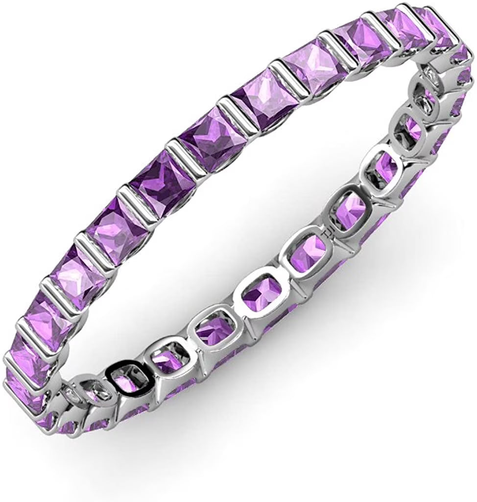 Princess Cut Amethyst 1 7/8 ctw Channel Set Eternity Ring R8182