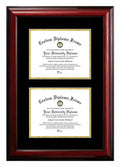 Mahogany Certificate Frame with Black & Gold Mats Q1009