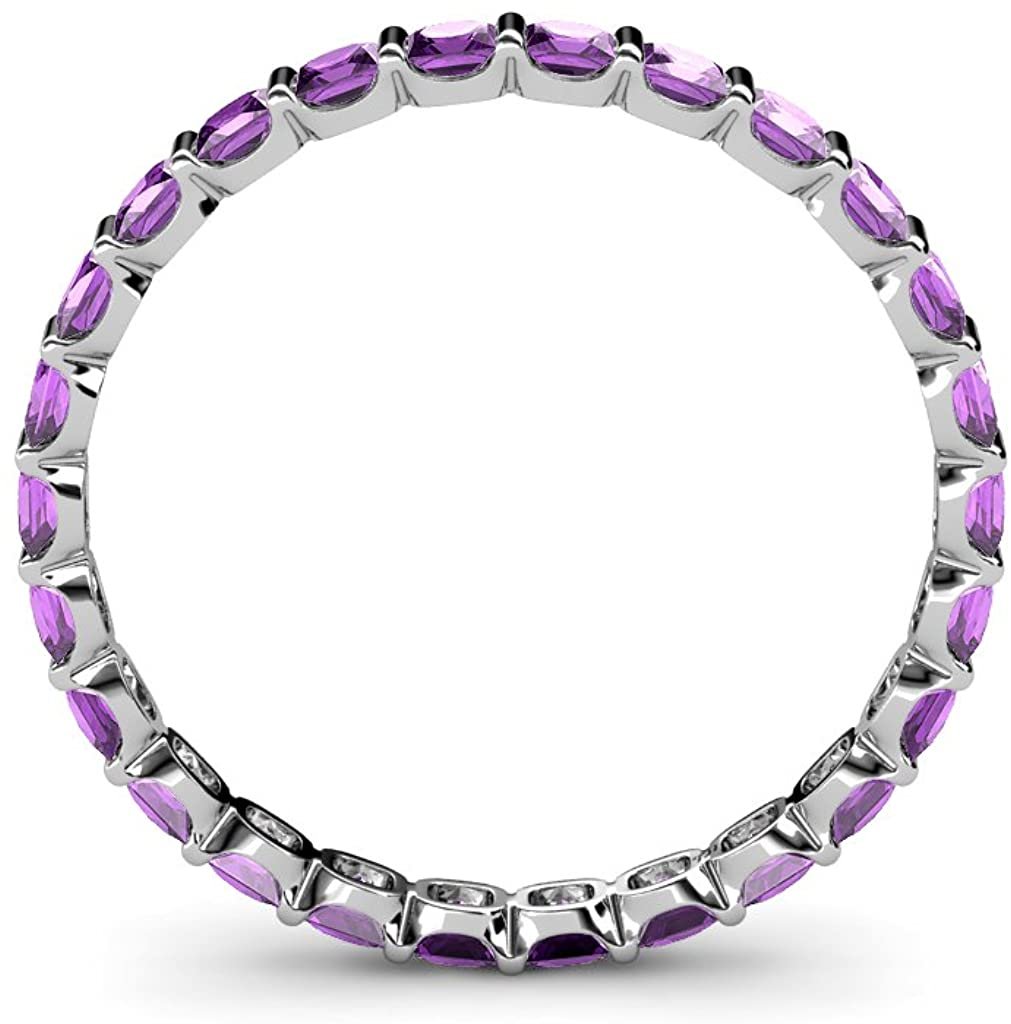 Princess Cut Amethyst 1 7/8 ctw Channel Set Eternity Ring R8182