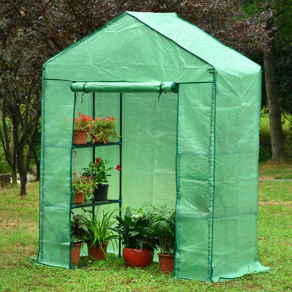 Portable Walk-In Greenhouse with Cover C789752