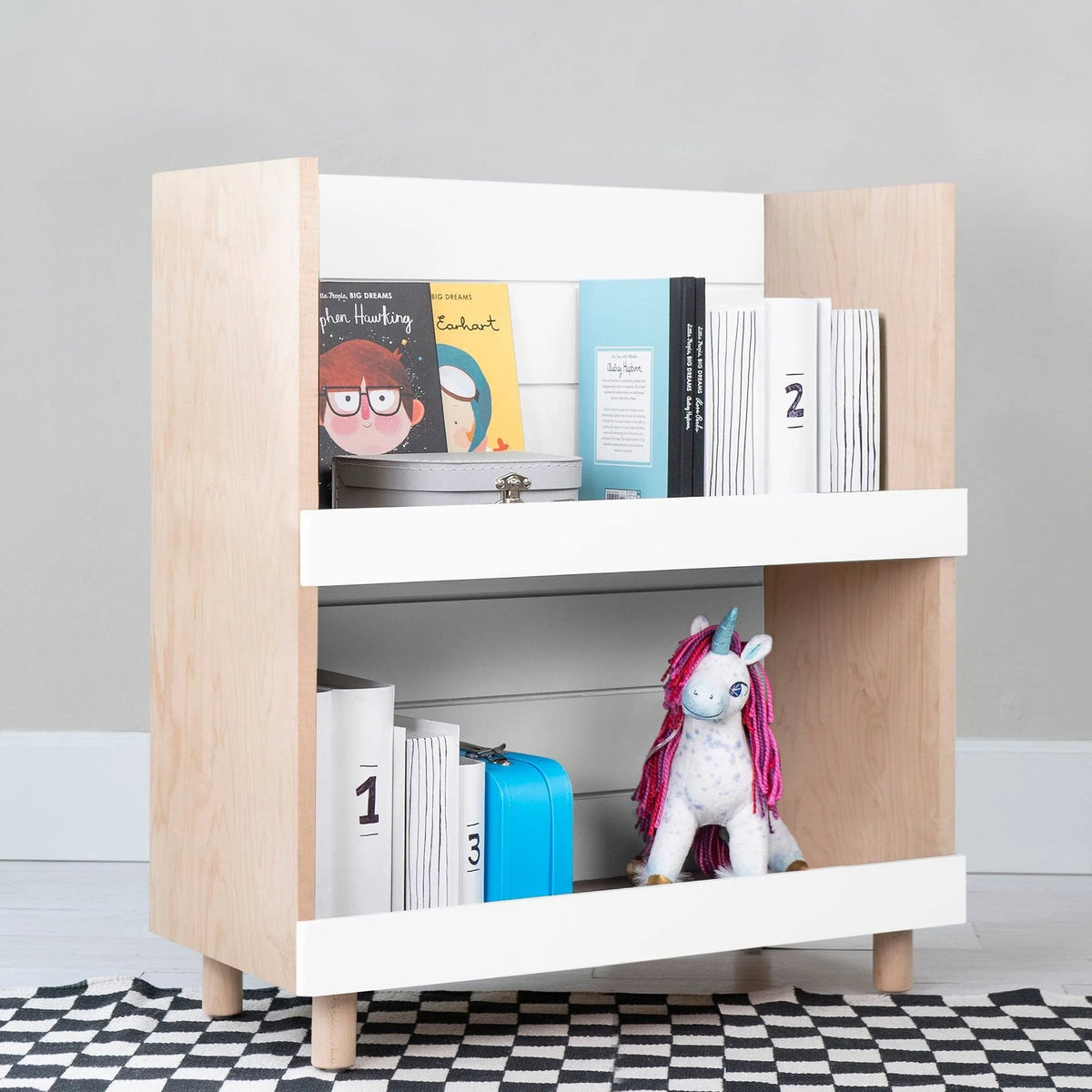 Walnut / Pacific Blue Kids Bookcase Y855064