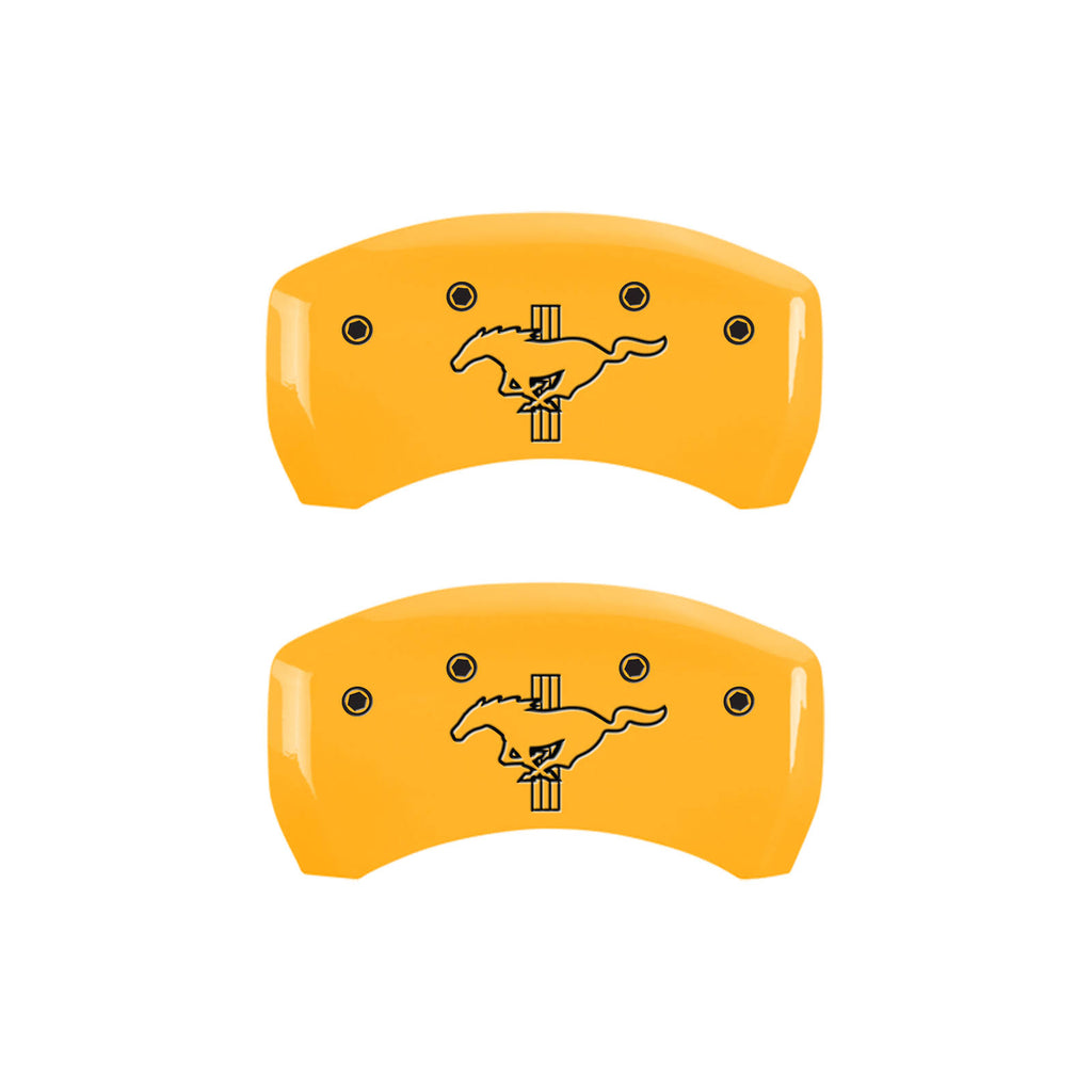 Rear Set 2 Caliper Covers Black Yellow Finish D733