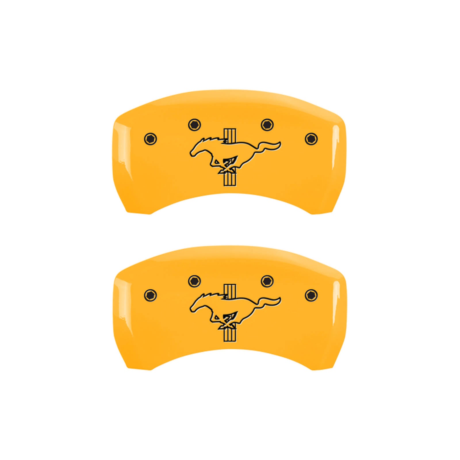 Rear Set 2 Caliper Covers Black Yellow Finish D733