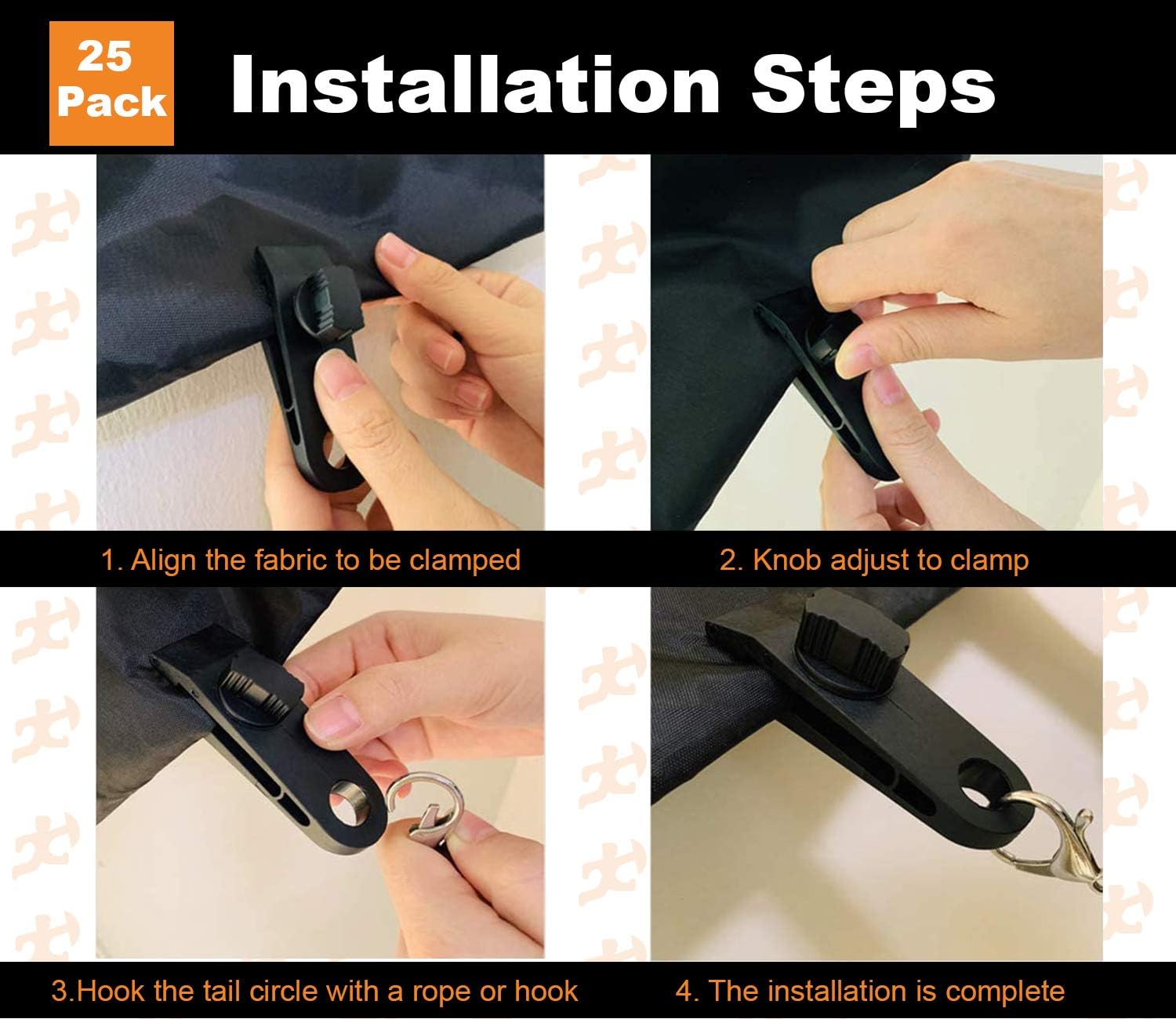 25 Pack Heavy Duty Reusable Tarp Clips U56492