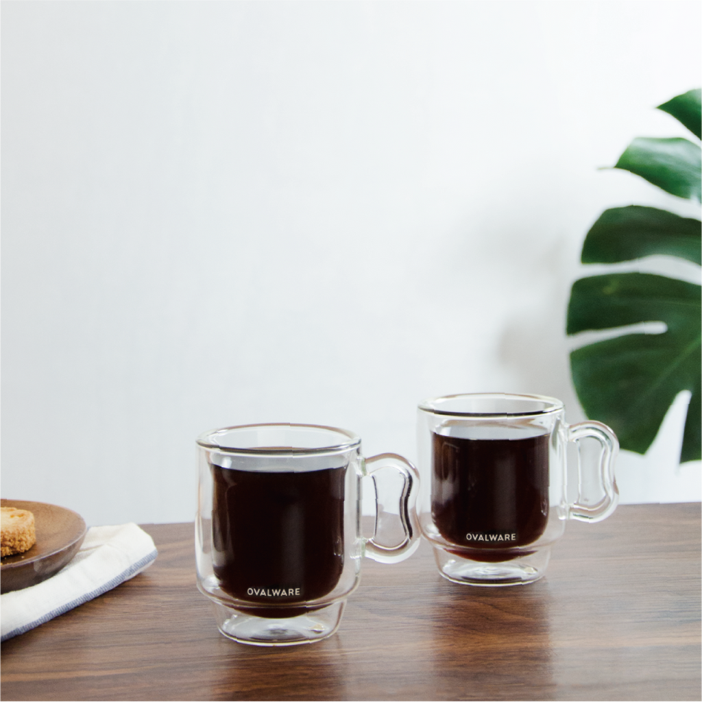 Double-Walled Clear Borosilicate Glass Espresso Cups Set of 2 S691