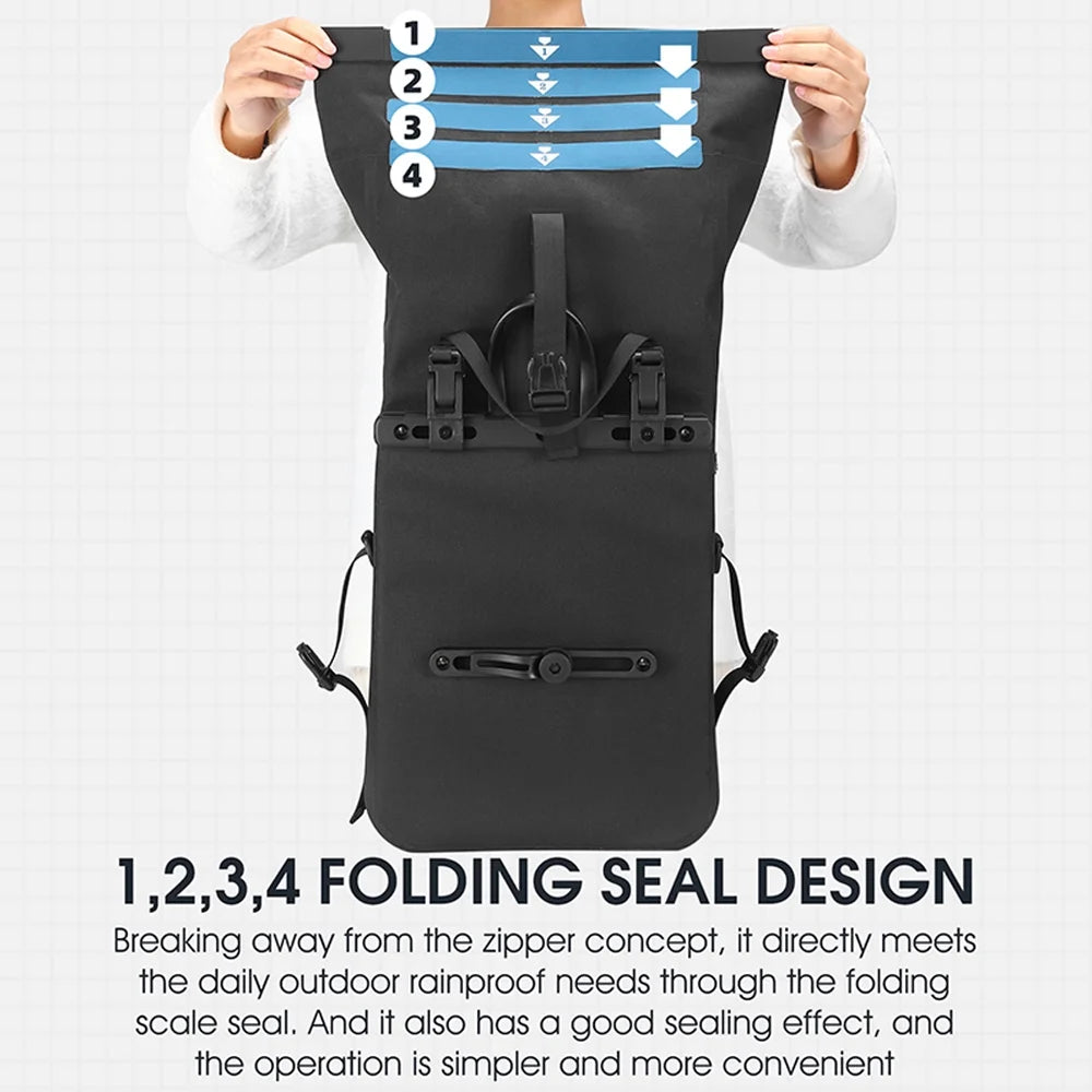 Expandable Bike Rear Storage Bag with Rack Trunk Bag N37973