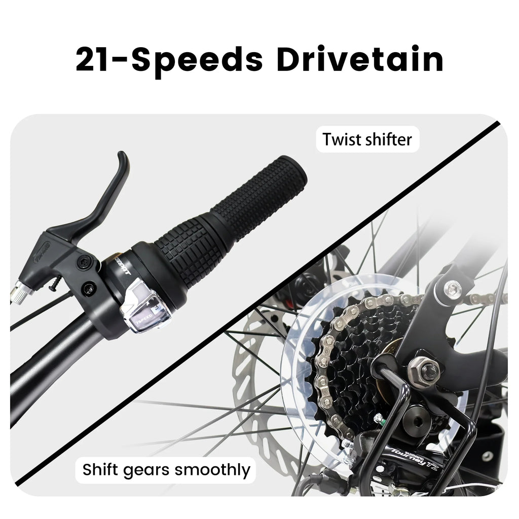 24 inch 21 Speeds High-Carbon Steel Frame Mountain Bike J80728