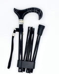Black Folding Adjustable Height Cane with Aluminum Shaft A80530