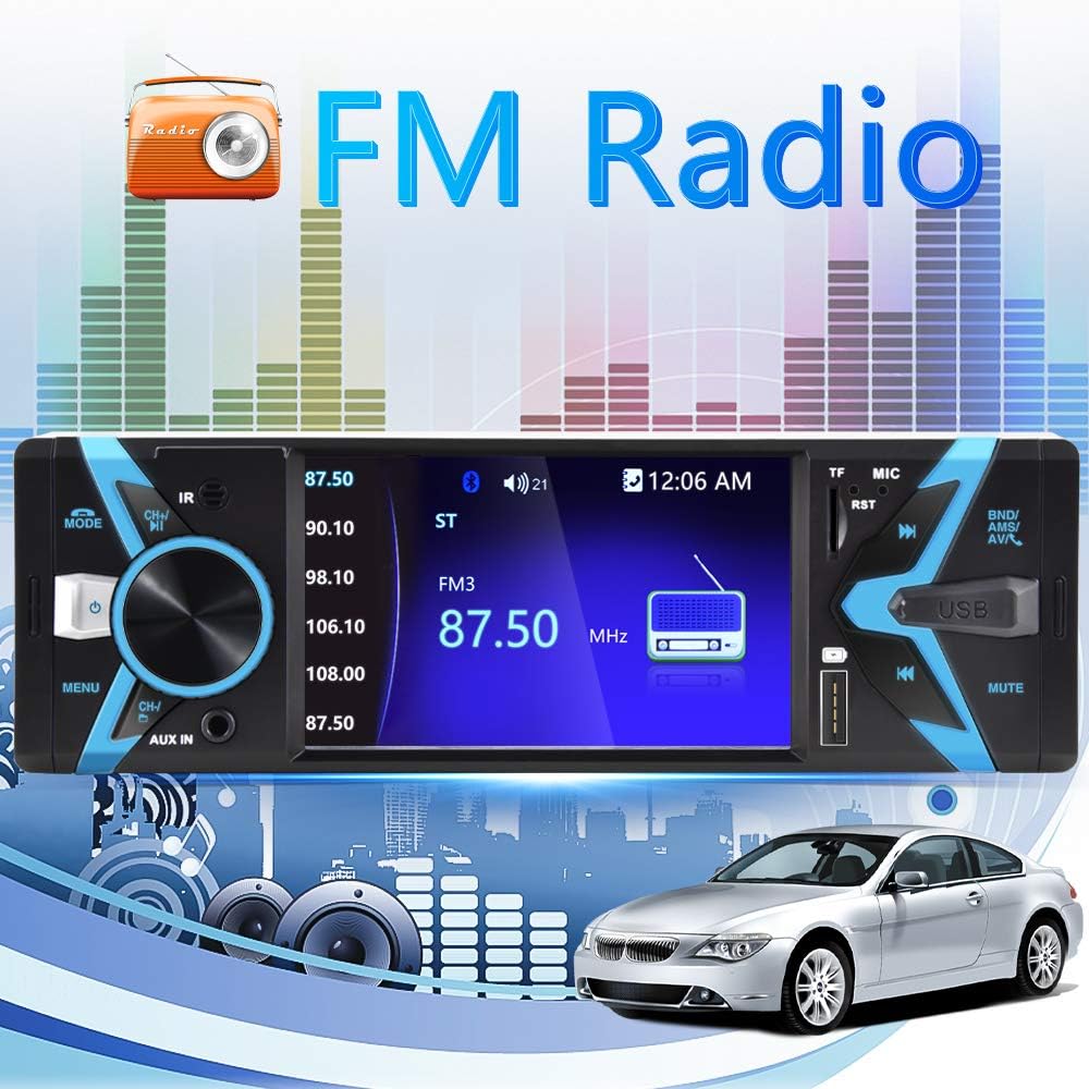 Single Din Car Stereo 4.3 Inch Bluetooth Radio with Rear View Camera Pack of 2 G22995