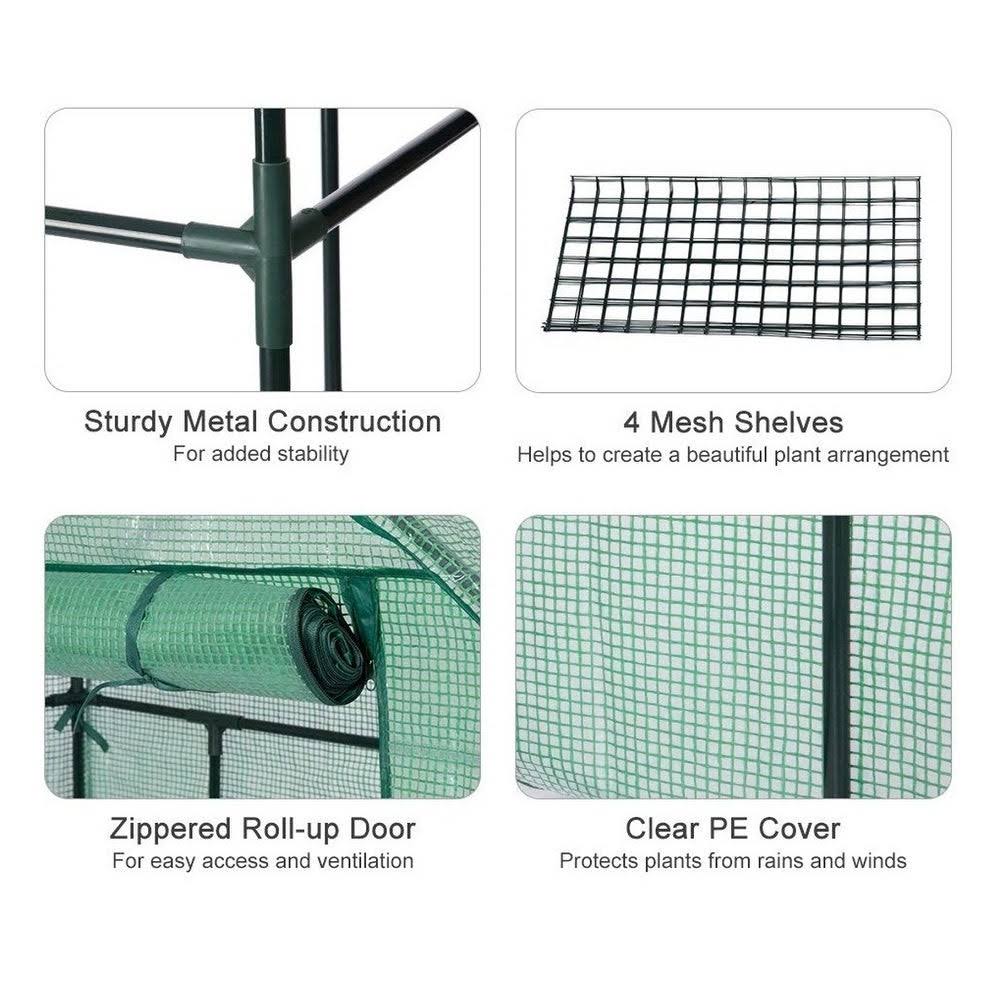 Portable Walk-In Greenhouse with Cover C789752