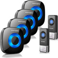 Wireless Doorbell Kit with LED Strobe, 2 Push Buttons + 4 Plug in Receivers R7517