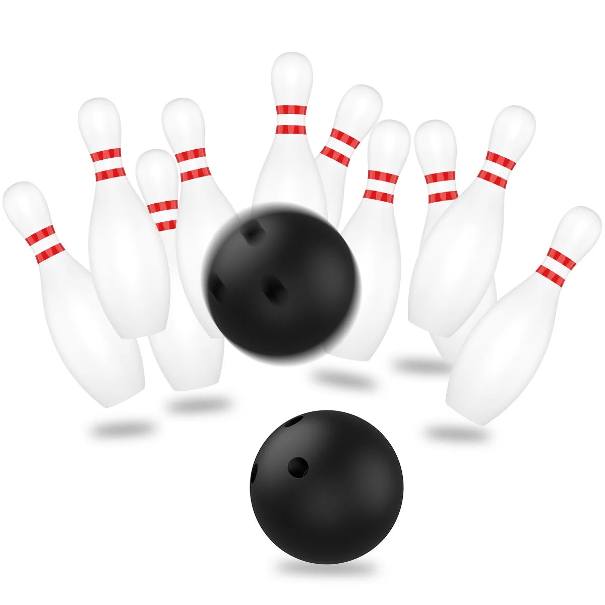 12 Pcs Kids Bowling Set with 10 White Pins and 2 Balls M639
