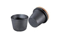 Black Cast Iron Spice Grinding Set with Beech Wood Lid W2558