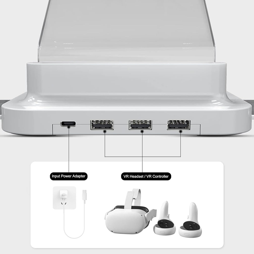Charging Dock for Oculus Quest 2 Headset and Controllers with LED Lights, Rechargeable Batteries and Charger Cable Pack of 2 V19918