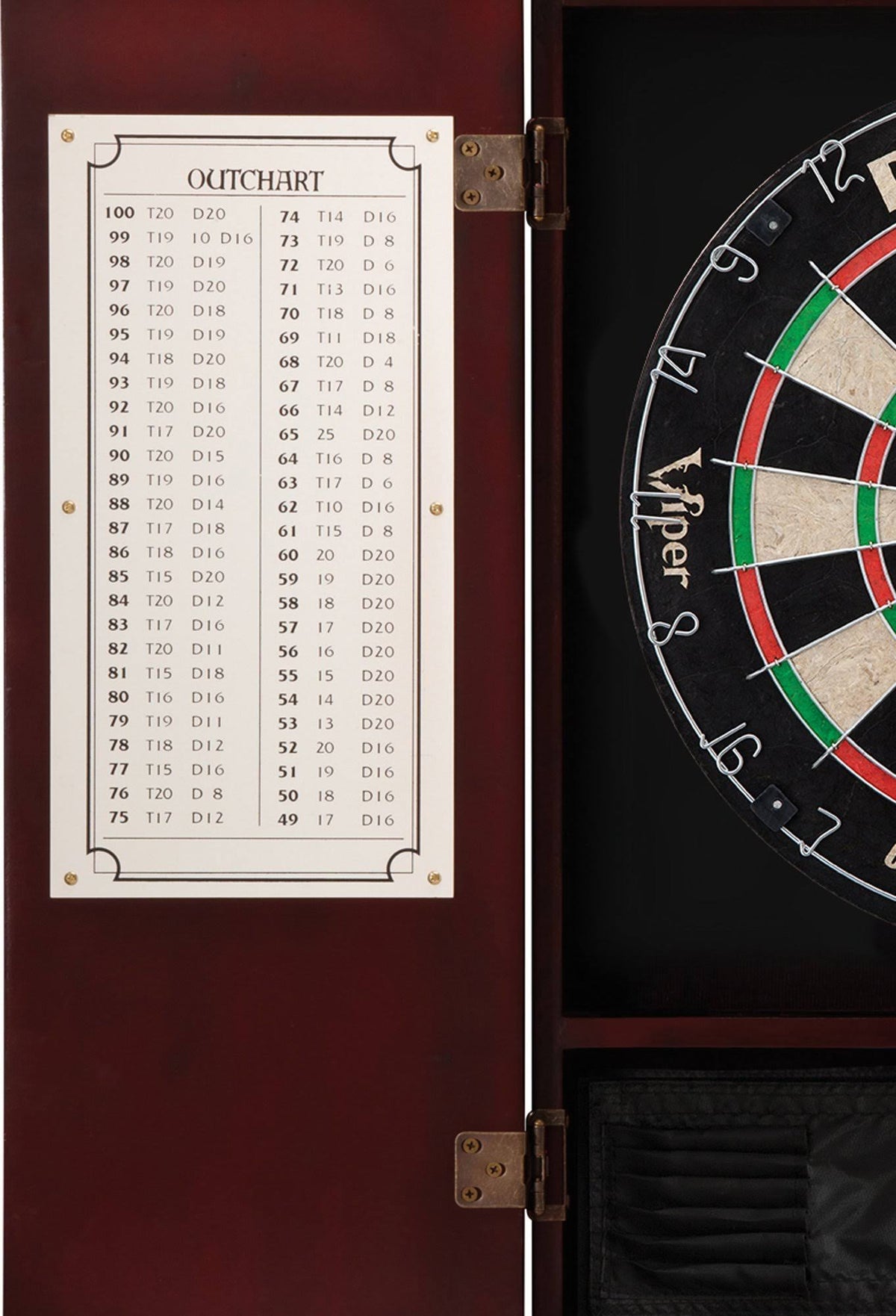 Solid Wood Cabinet and Sisal Bristle Dartboard Bundle A295