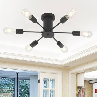 Black Semi Flush Mount Light W664724