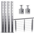 4pack Stainless Steel Brushed Cable Railing Post W2100