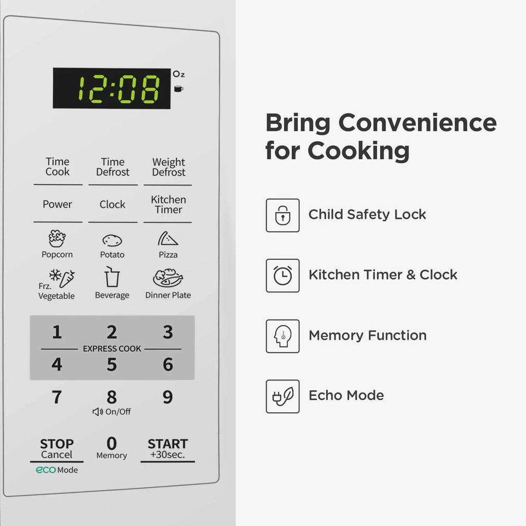 0.7 Cu Ft 700W Pearl White Countertop Microwave Oven S680652