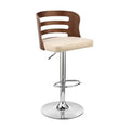 Cream Upholstered Chrome Base Adjustable Swivel Bar Stool P843