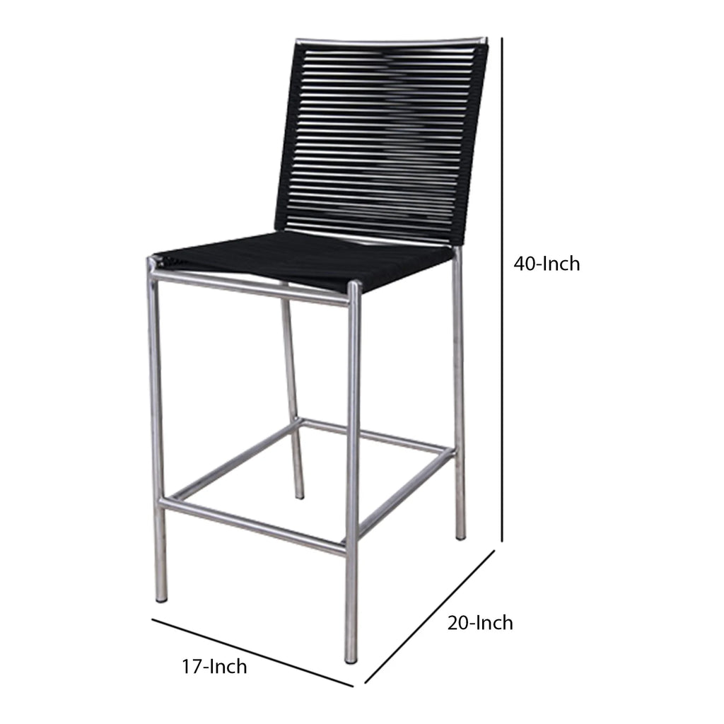 Gray Steel Black Outdoor Counter Height Stool R647545
