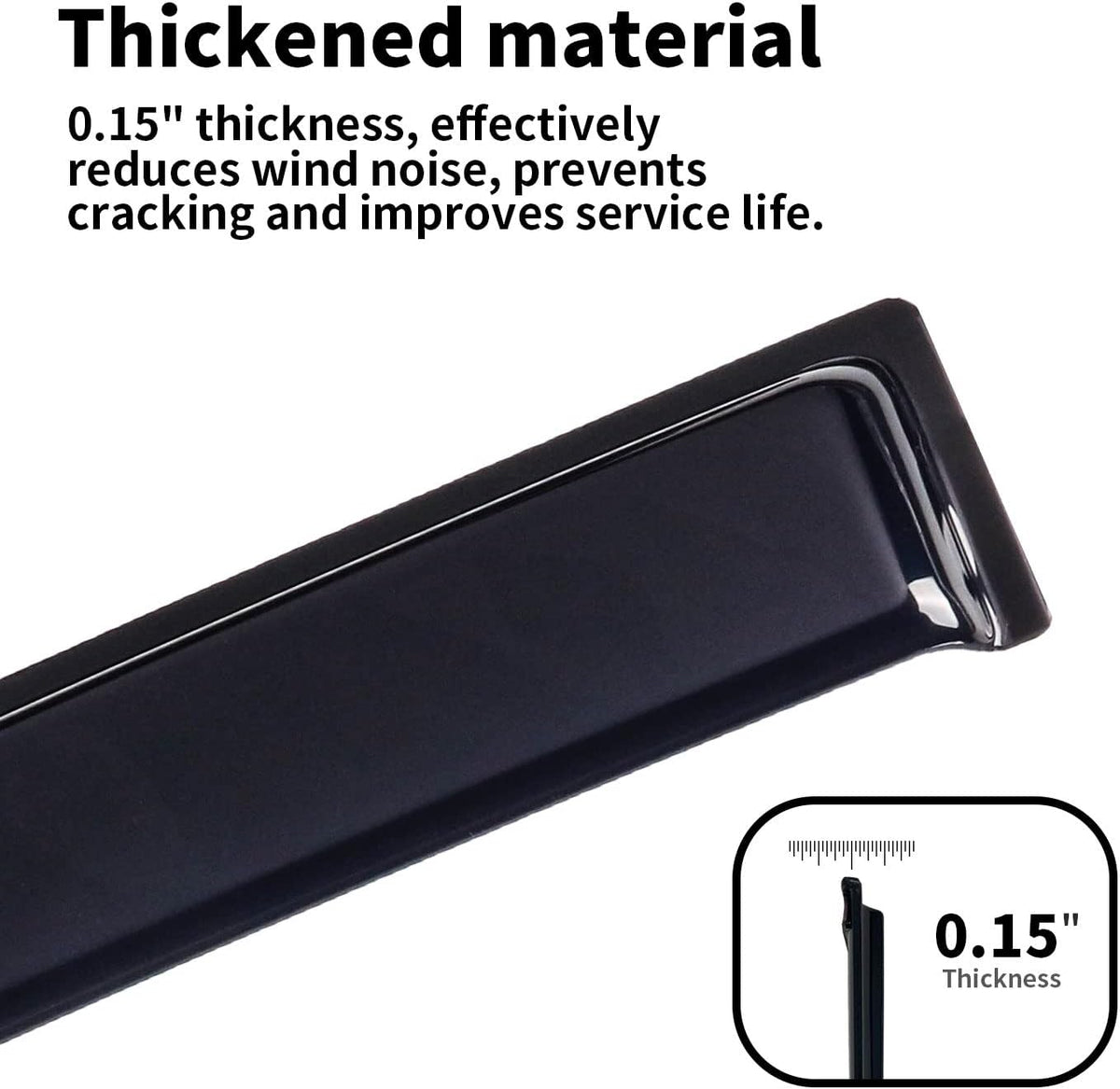 Tape-On Rain Guards Vent Visors Side Window Deflectors Dark Smoke 4-Piece Set P127